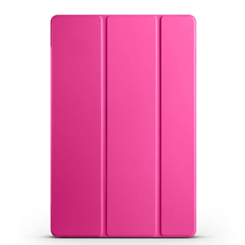 Samsung Galaxy Tab S10 Kılıf Arkası Silikon Pu Deri 360 Korumalı Tasarım (SC.) Pembe