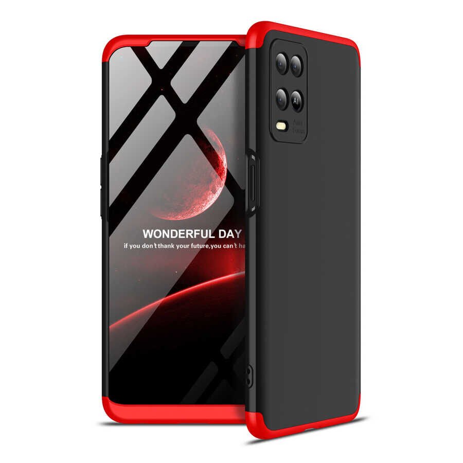 Oppo A54 4G Kılıf 360 Tam Koruma Ön Ve Arka Sert Mika Kapak Orjinal Ays Gkk Kapak Siyah