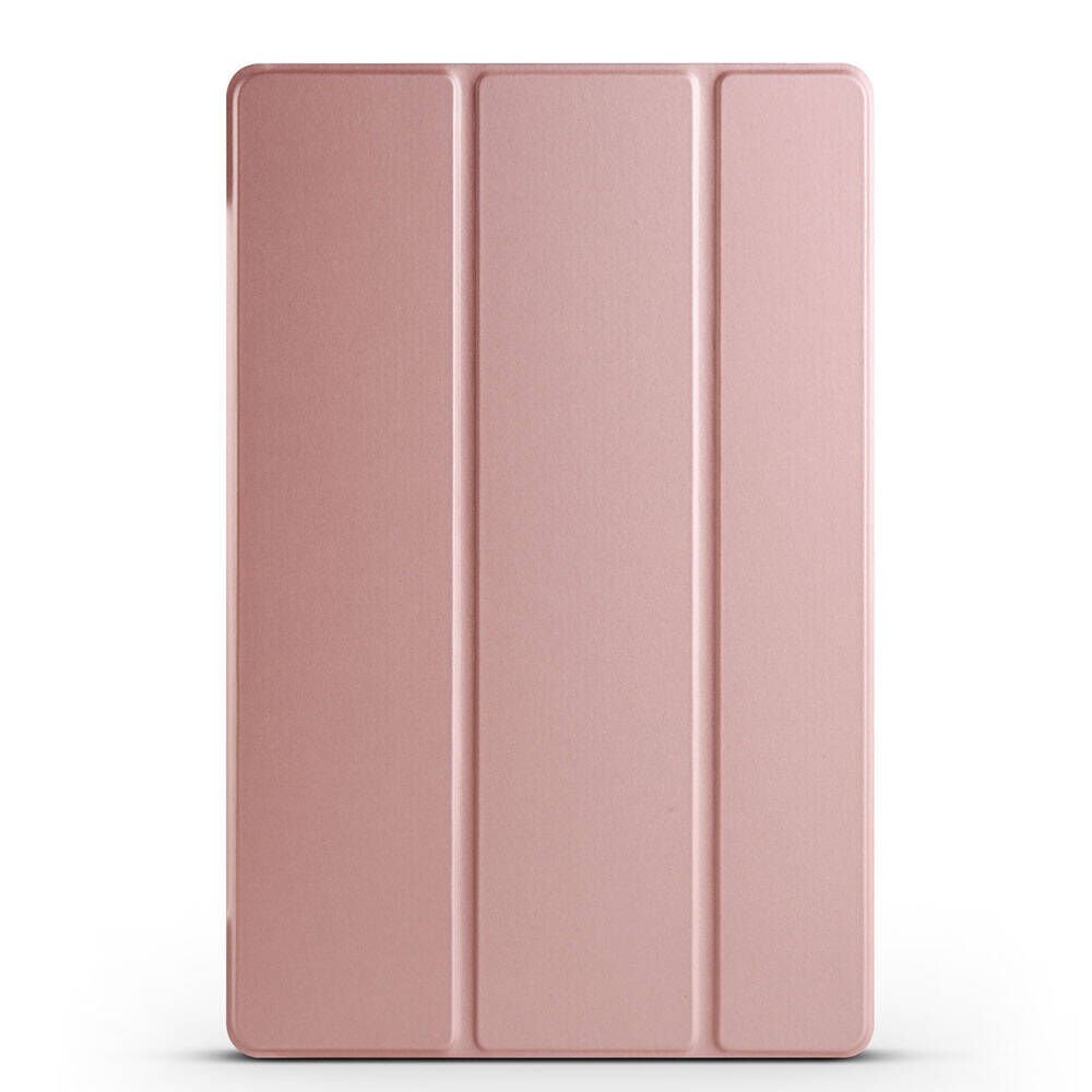 Samsung Galaxy Tab S10 Kılıf Arkası Silikon Pu Deri 360 Korumalı Tasarım (SC.) Rose Gold