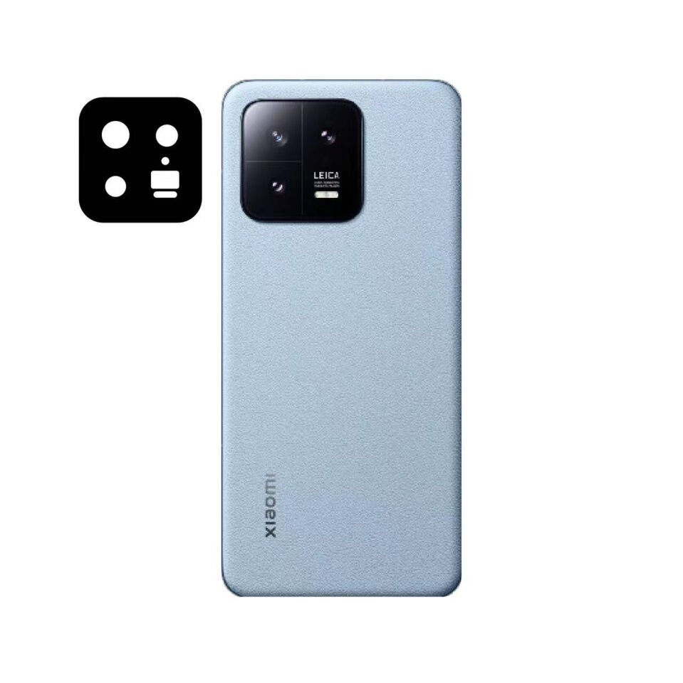 Xiaomi Mi 13 Kamera Lens Koruyucu Siyah Çerçeveli Korunaklı (3D K.C) Siyah