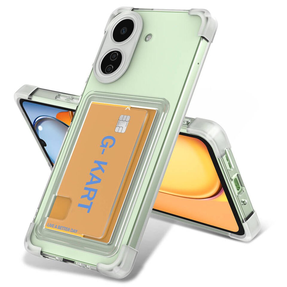 Xiaomi Redmi 13C Kılıf Airbag Tasarımlı Şeffaf Kartlıklı HEPTEKİLETİŞİM G-Kart Kapak