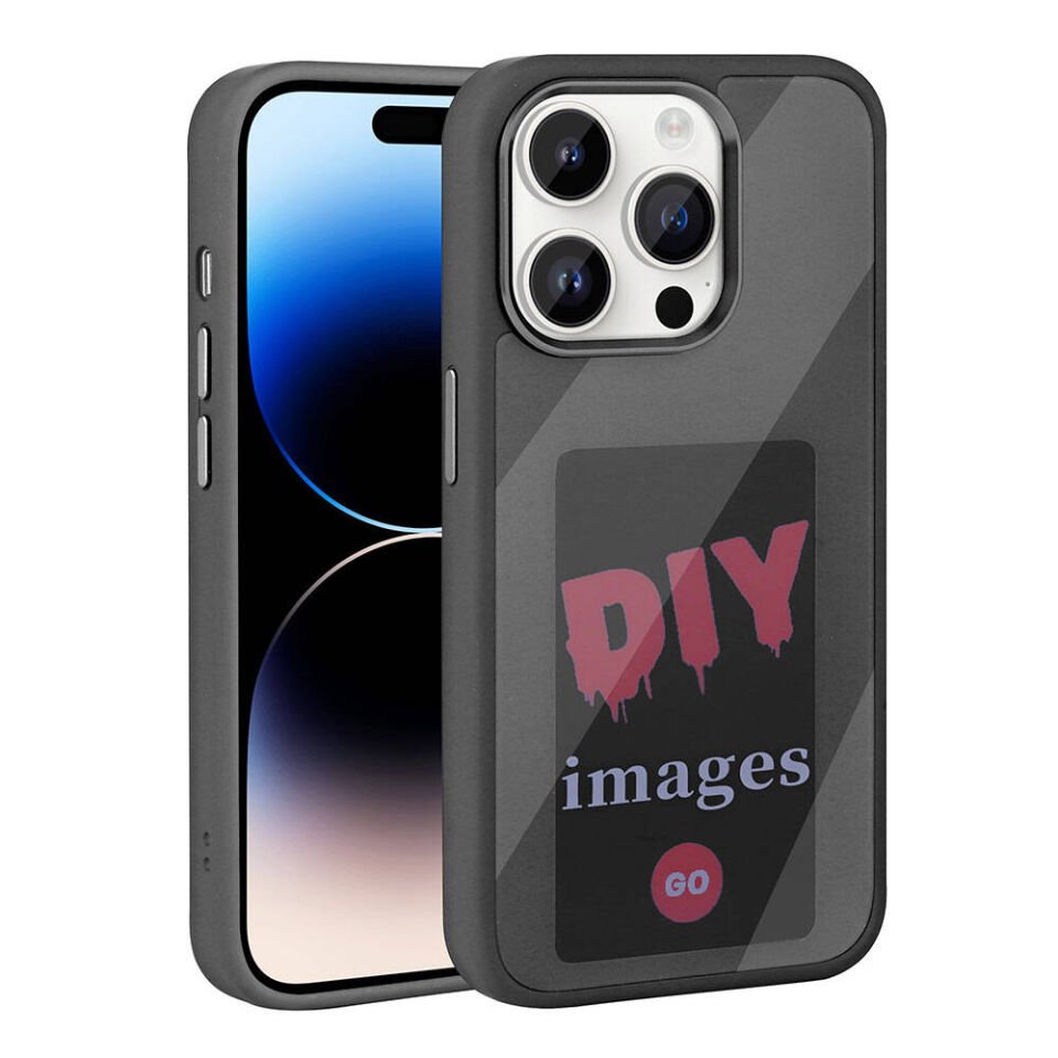 Apple iPhone 14 Pro Max Kılıf Tarzınıza Göre Ekranı Yansıtan Akıllı NFC Kapak (NFC) Siyah