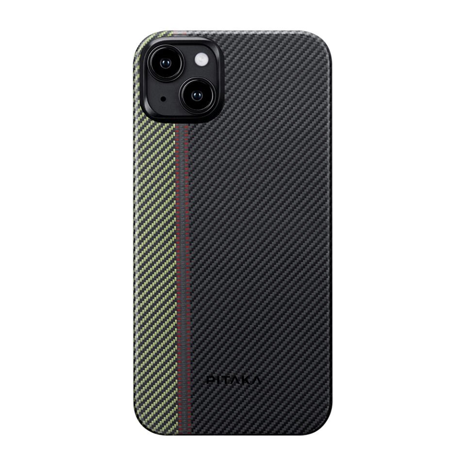 Apple iPhone 15 Plus Kılıf Magsafe Şarj Özellikli 600D Aramid Fiber Pitaka Tactile Woven Orchestra Serisi Overture Kapak