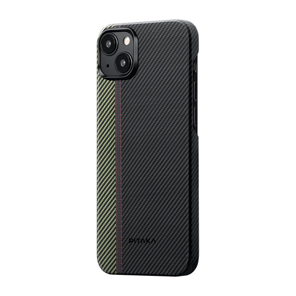 Apple iPhone 15 Plus Kılıf Magsafe Şarj Özellikli 600D Aramid Fiber Pitaka Tactile Woven Orchestra Serisi Overture Kapak