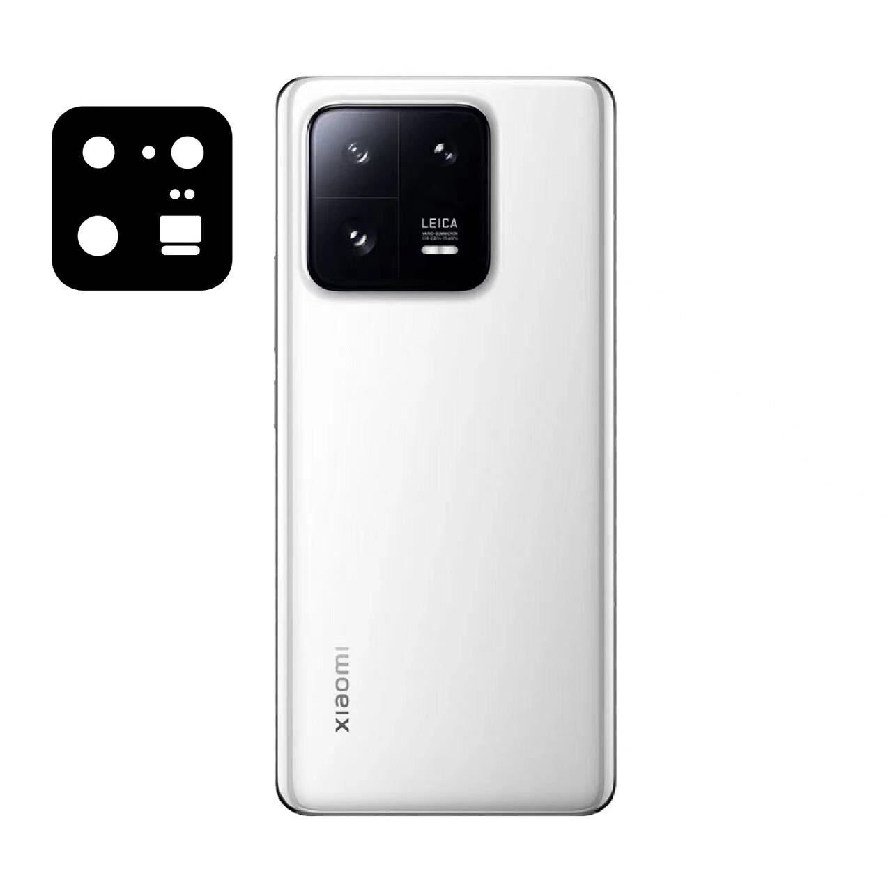 Xiaomi Mi 13 Pro Kamera Lens Koruyucu Siyah Çerçeveli Korunaklı (3D K.C) Siyah