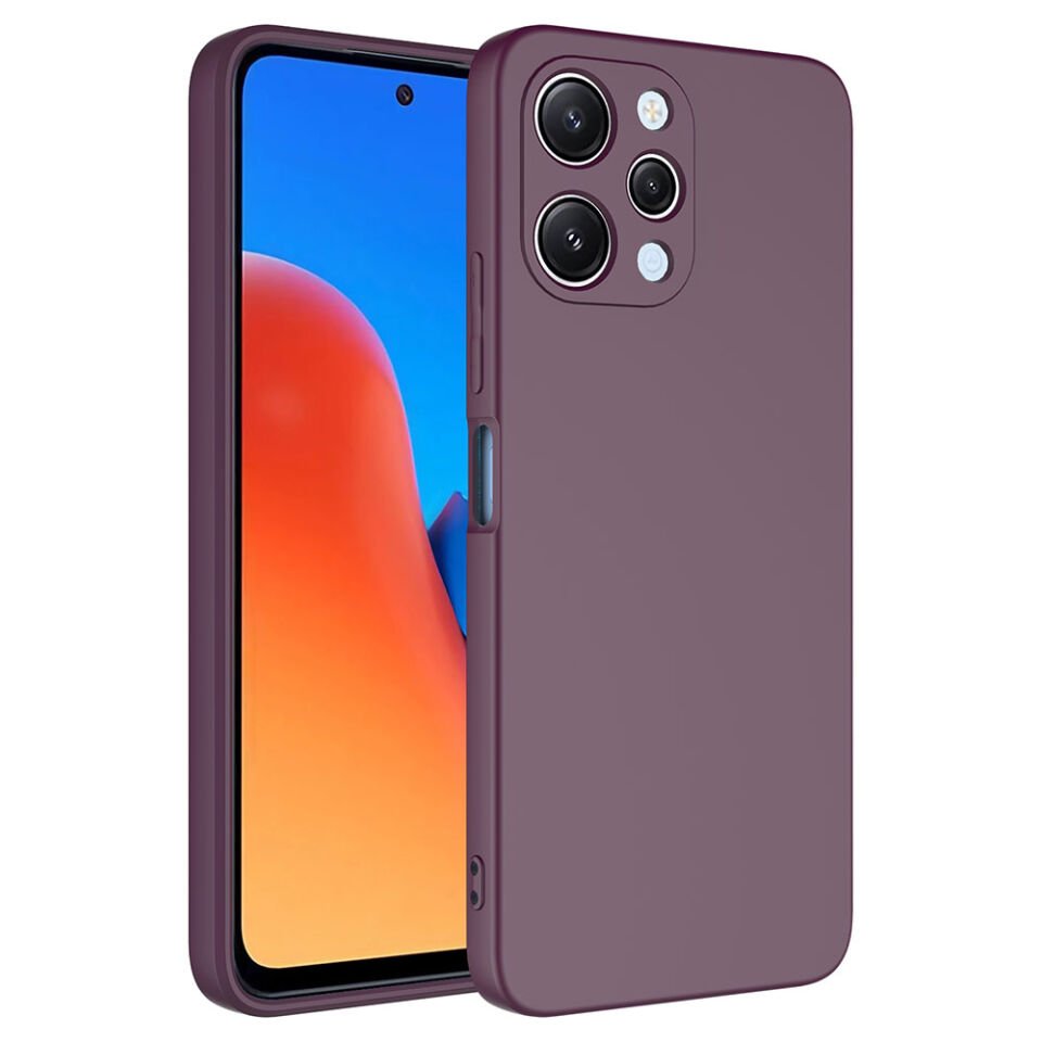 Xiaomi Redmi 12 Kılıf Kadife İç Yüzey Yumuşak Dokulu Kamera Korumalı Kapak (MARA) Koyu Mor