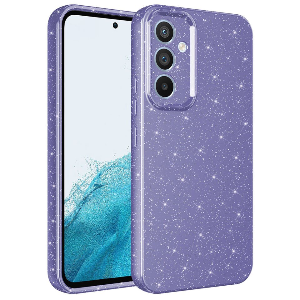 Samsung Galaxy A54 Kılıf Kamera Korumalı Simli Lüks HEPTEKİLETİŞİM Koton Kapak