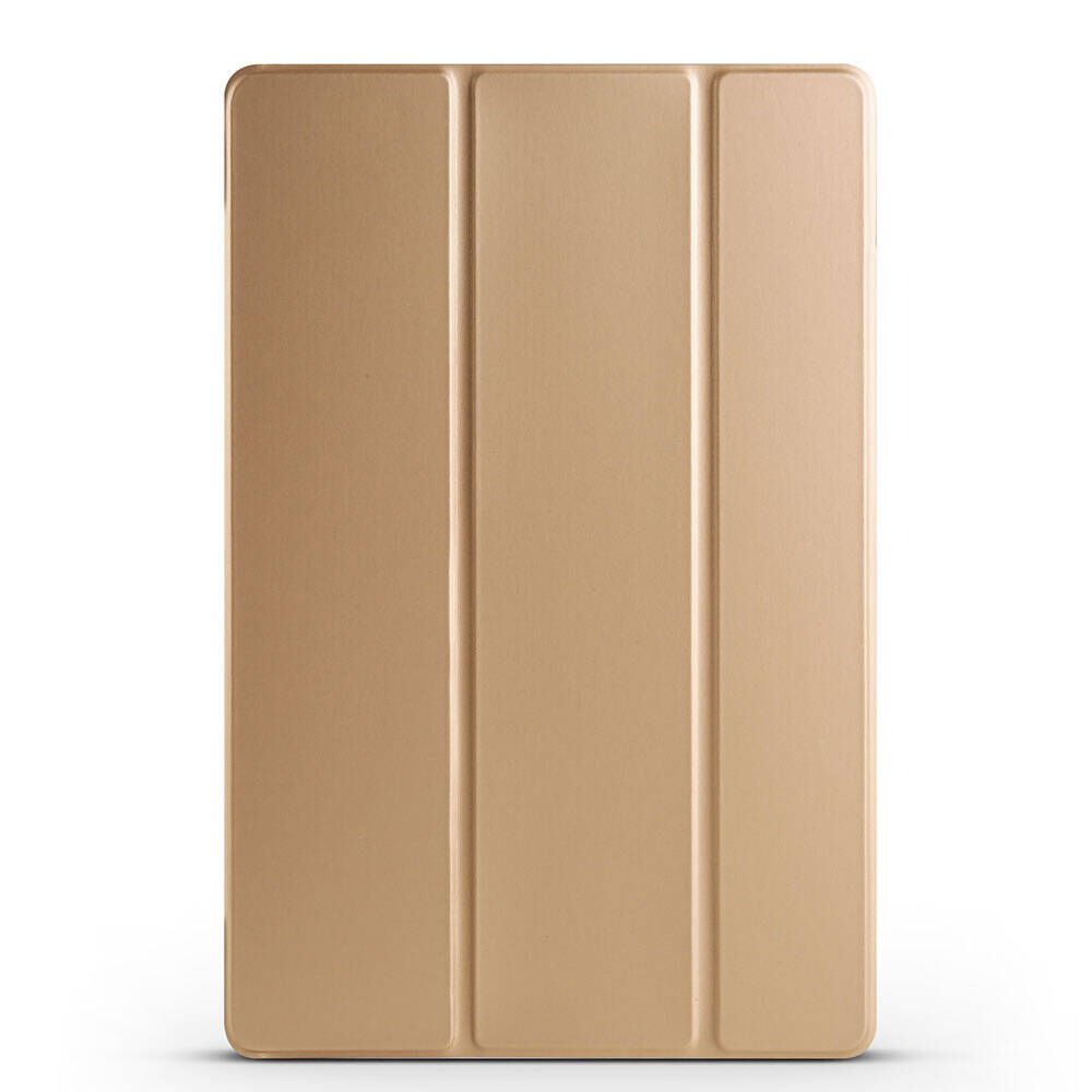 Samsung Galaxy Tab S10 Kılıf Arkası Silikon Pu Deri 360 Korumalı Tasarım (SC.) Gold
