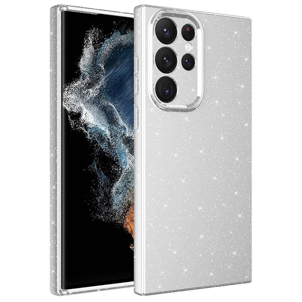 Samsung Galaxy S22 Ultra Kılıf Kamera Korumalı Simli Lüks HEPTEKİLETİŞİM Koton Kapak