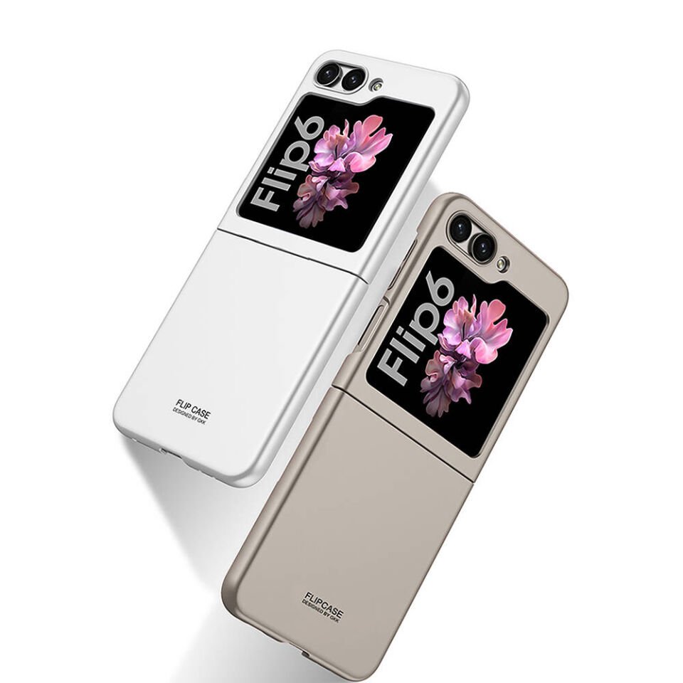 Samsung Galaxy Z Flip 6 Kılıf Mat Görünümlü Ultra İnce Sert Kıpta Kapak Gümüş