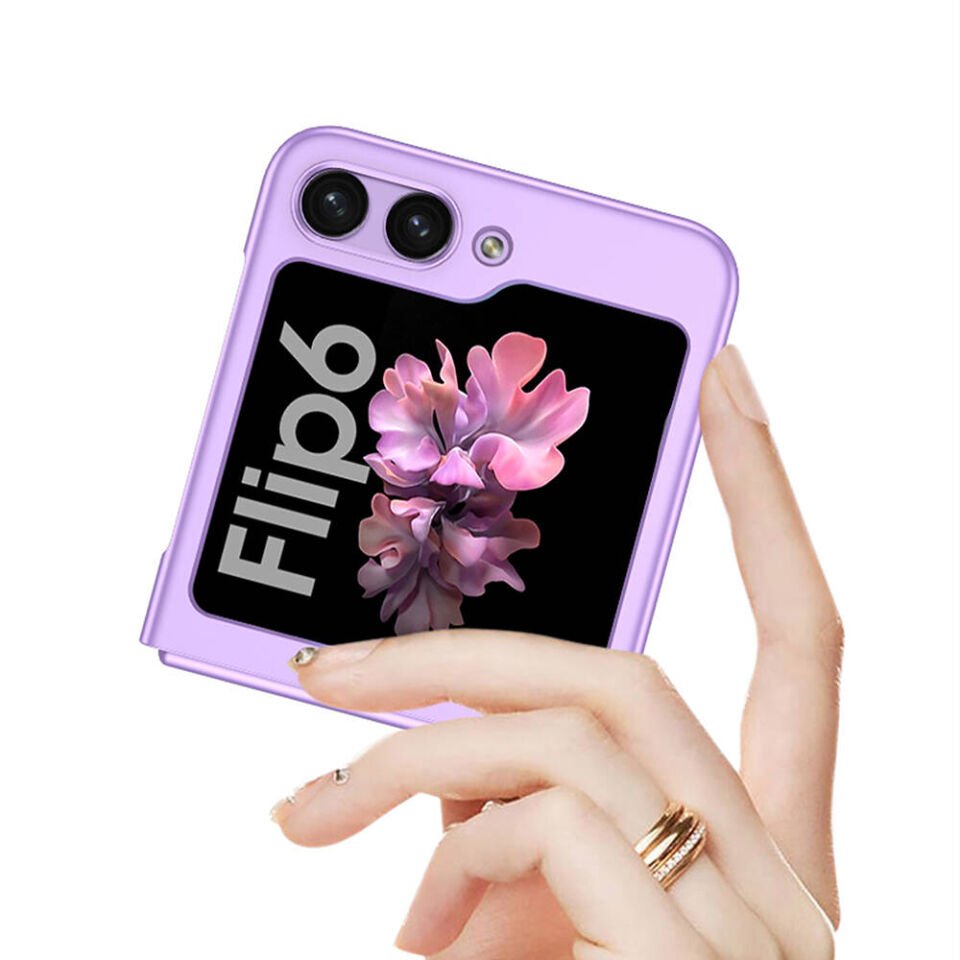 Samsung Galaxy Z Flip 6 Kılıf Mat Görünümlü Ultra İnce Sert Kıpta Kapak Gümüş