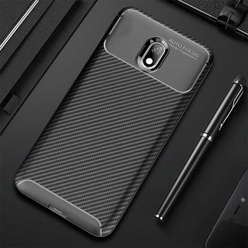 Xiaomi Redmi 8A Kılıf Kamera Çıkıntılı Karbon Fiber Dokulu Renk Atmaz Kapak (NEGRO) Siyah