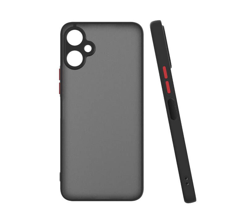 Tecno Spark 9T Kılıf Mat Kamera Korumalı Renkli Tuşlu Sert Silikon Kapak (HUX) Siyah