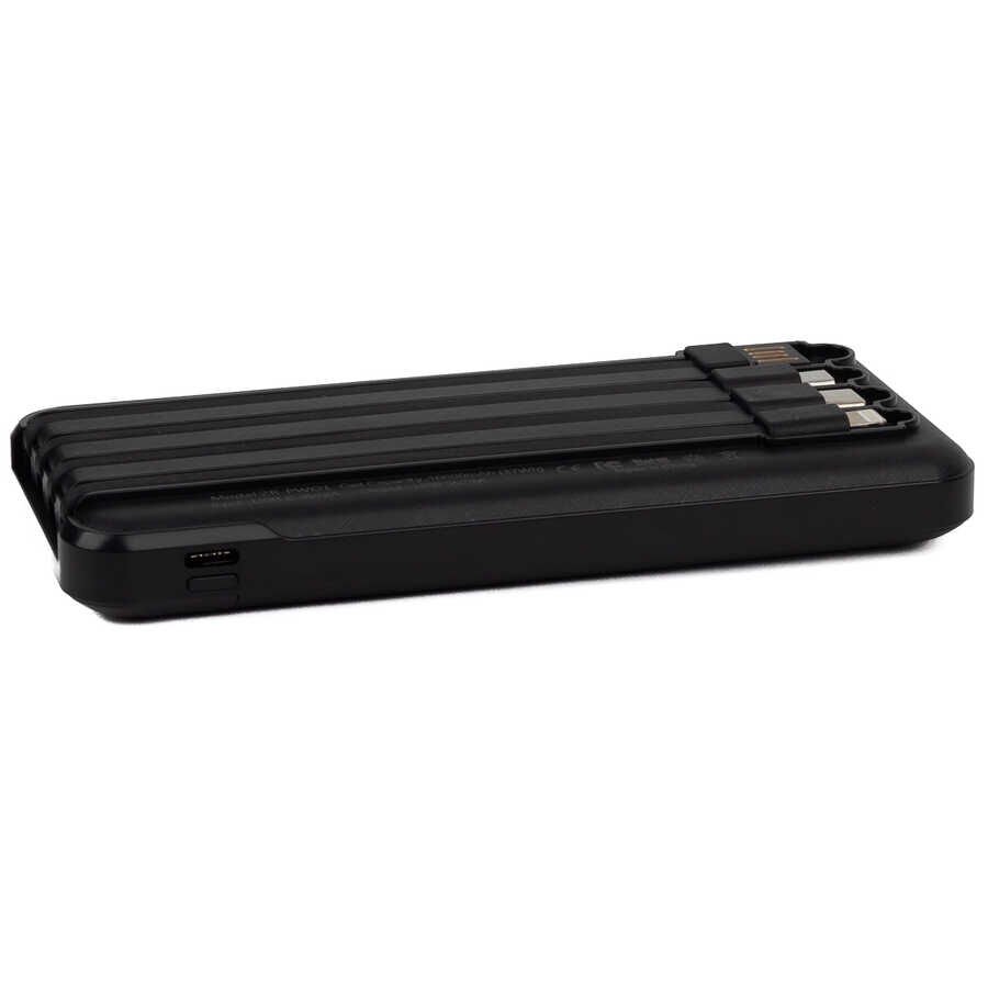 Led Göstergeli Taşınabilir Powerbank 10000 mAh Type-C - Micro - Lightning  (ZR-PW01) Siyah