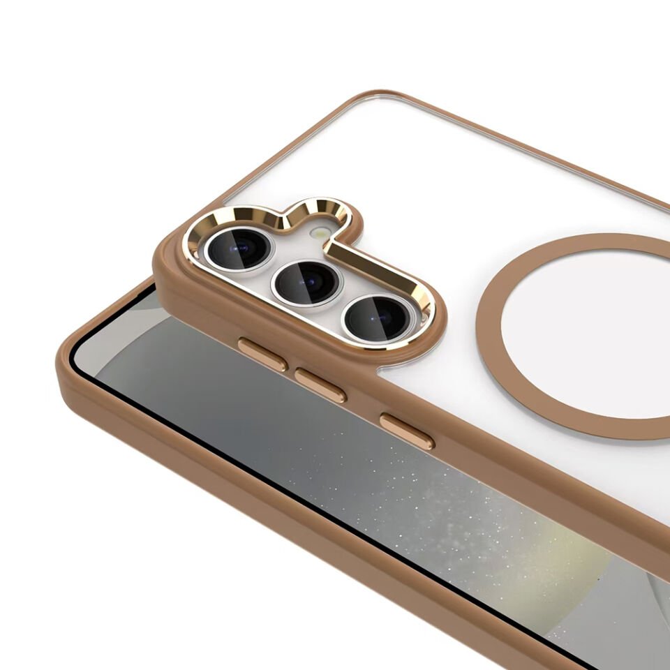 Galaxy S25 Plus Kılıf Magsafe Şarj Özellikli HEPTEKİLETİŞİM Krom Magsafe Silikon Kapak