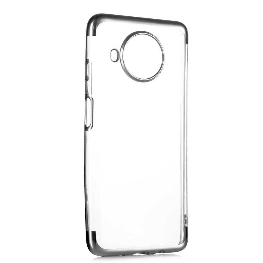 Xiaomi Mi 10T Lite 5G Kılıf Dört Köşe Renkli Lazer Şeffaf Silikon Kapak (GLİTTER) Rose Gold