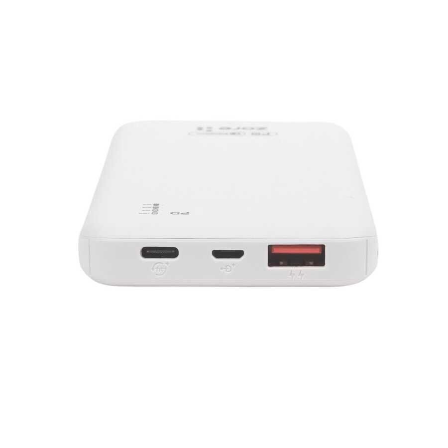 Led Işıklı Taşınabilir Powerbank 20W 10000 mAh (ZR-PW03 PD) Beyaz