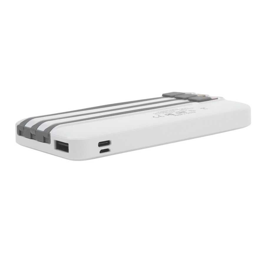 Led Göstergeli Taşınabilir Powerbank 10000 mAh Type-C - Micro - Lightning  (ZR-PW02) Beyaz
