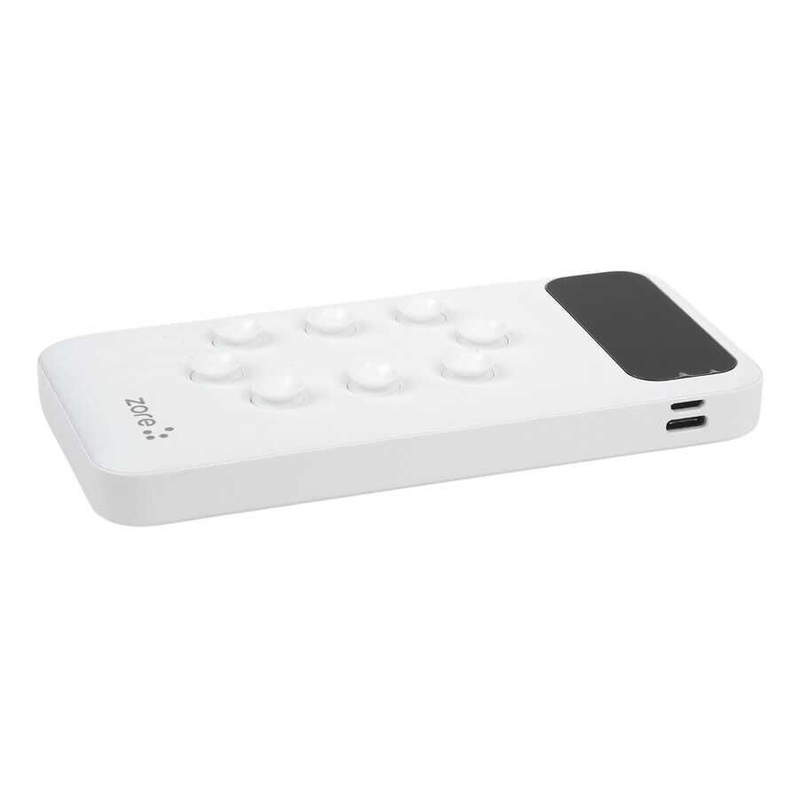 Led Göstergeli Taşınabilir Powerbank 10000 mAh Type-C - Micro - Lightning  (ZR-PW02) Beyaz