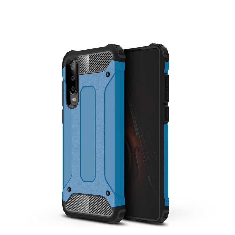 Huawei P30 Kılıf Armor Köşe Korumalı Çift Katman Tank Zırh Kapak (CRASH) Gold