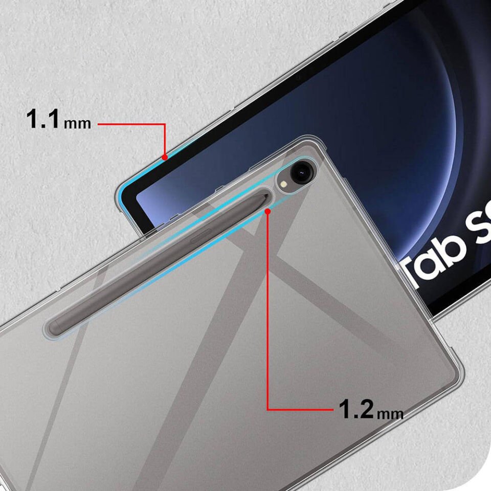 Samsung Galaxy Tab S10 Şeffaf Silikon Tablet Kılıf (T-SÜPER) Renksiz
