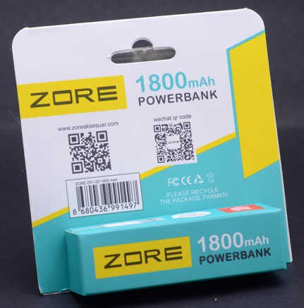 Taşınabilir Powerbank 1800 Mah (ZR-123) Beyaz