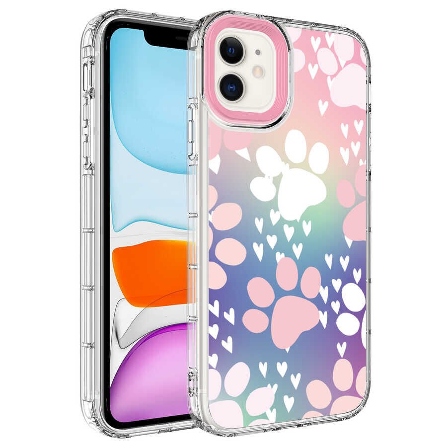 Apple iPhone 11 Kılıf Kamera Korumalı Renkli Desenli Sert Silikon HEPTEKİLETİŞİM Korn Kapak