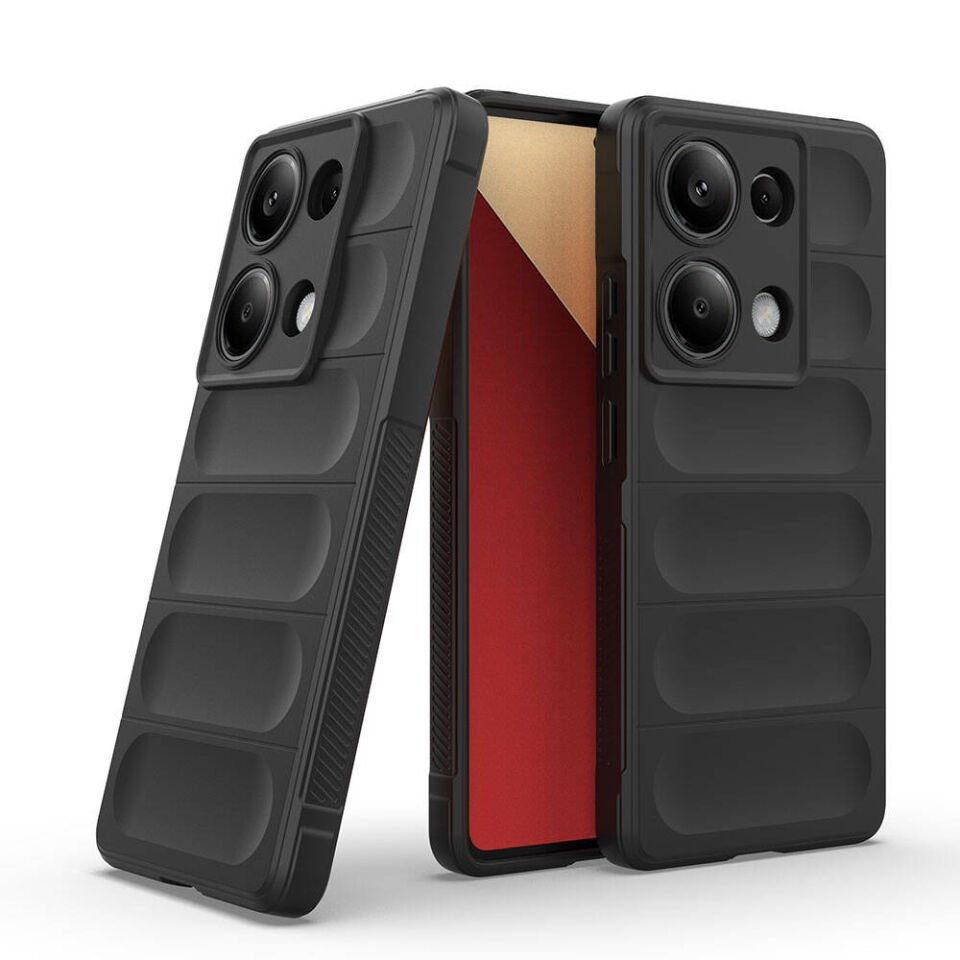 Xiaomi Redmi Note 13 Pro 4G Kılıf Esnek TPU Oyuklu Arka Yüzey Tasarımlı Silikon Kapak (Etnik) Koyu Yeşil