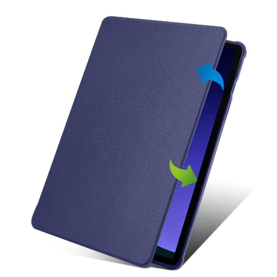 Samsung Galaxy Tab S10 Kılıf Kalemlikli Standlı Uyku Modlu Akıllı Kapak (TER) Mavi