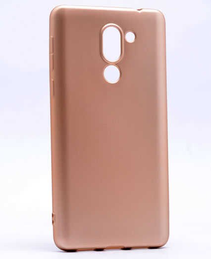 Huawei GR5 2017 Honor 6x Kılıf Yumuşak Dokulu Soft Esnek İnce Mat Renkli Silikon Kapak (PREMİER) Gold