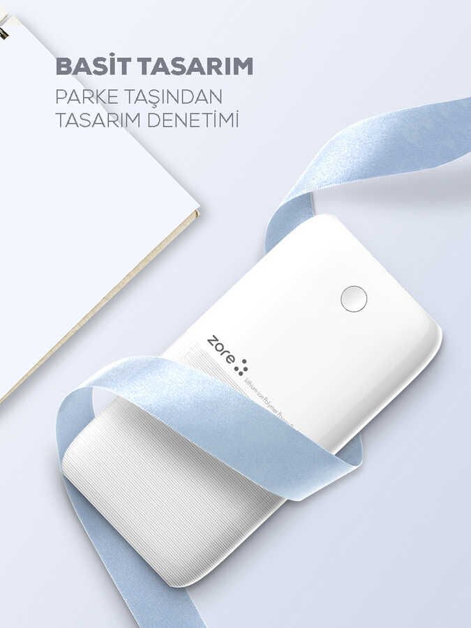 Powerbank 10000 Mah (ZR-1009) Beyaz
