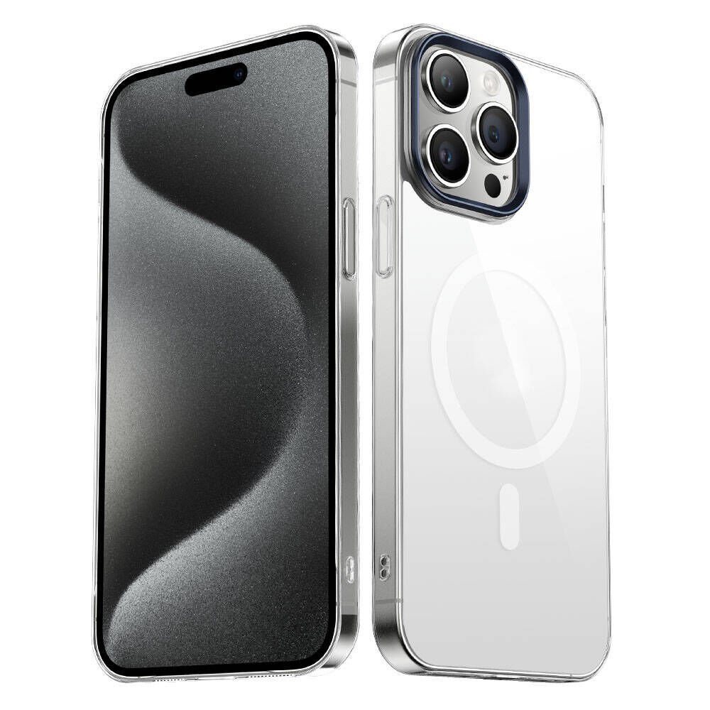 Apple iPhone 15 Pro Kılıf HEPTEKİLETİŞİM Wireless Şarj Özellikli Şeffaf G-Glass Kapak