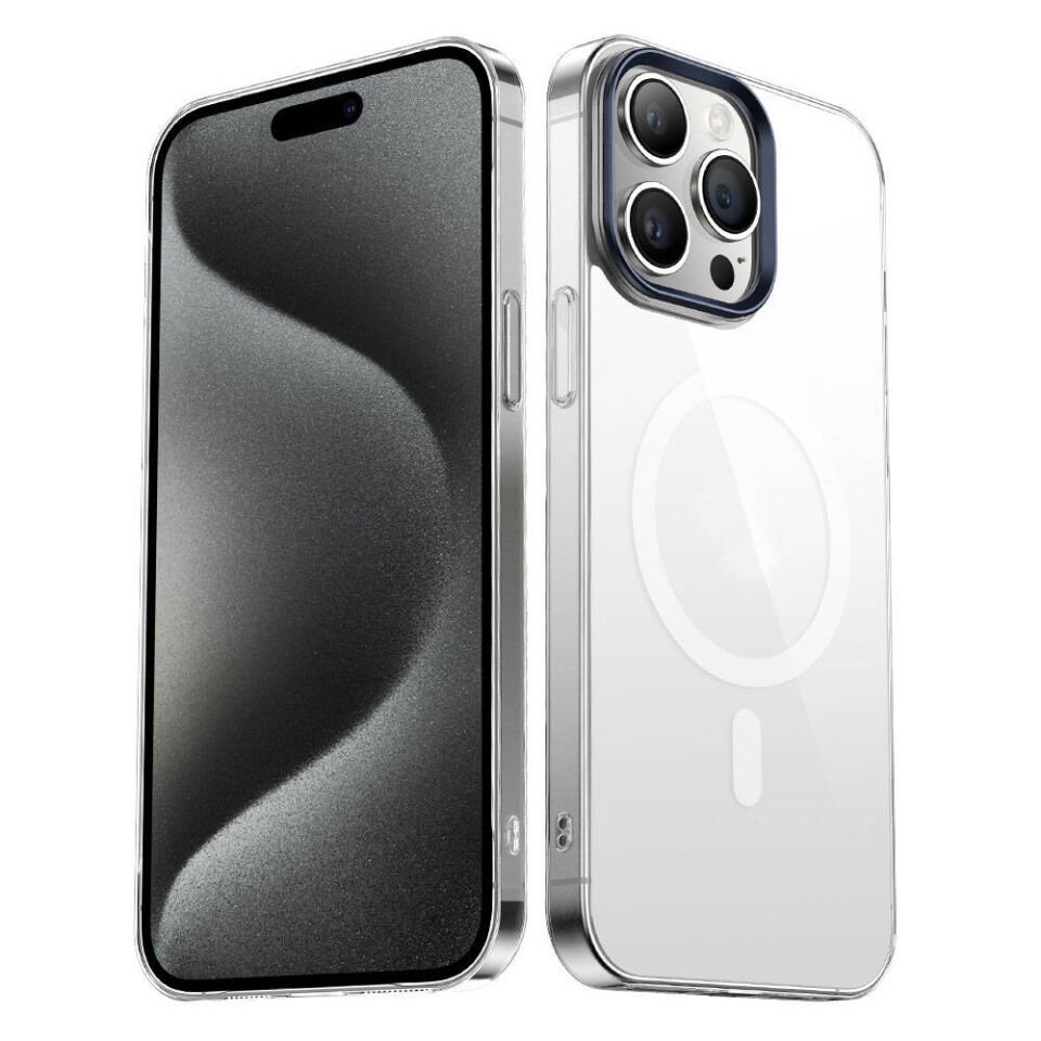 Apple iPhone 15 Pro Kılıf HEPTEKİLETİŞİM Wireless Şarj Özellikli Şeffaf G-Glass Kapak