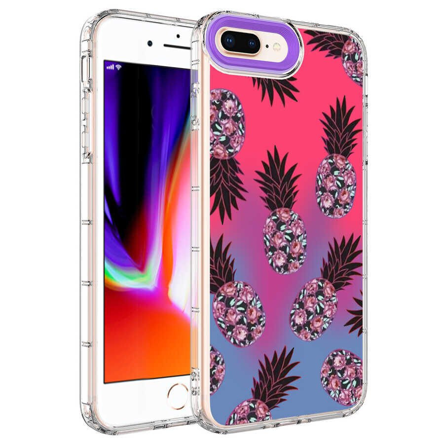 Apple iPhone 8 Plus Kılıf Kamera Korumalı Renkli Desenli Sert Silikon HEPTEKİLETİŞİM Korn Kapak
