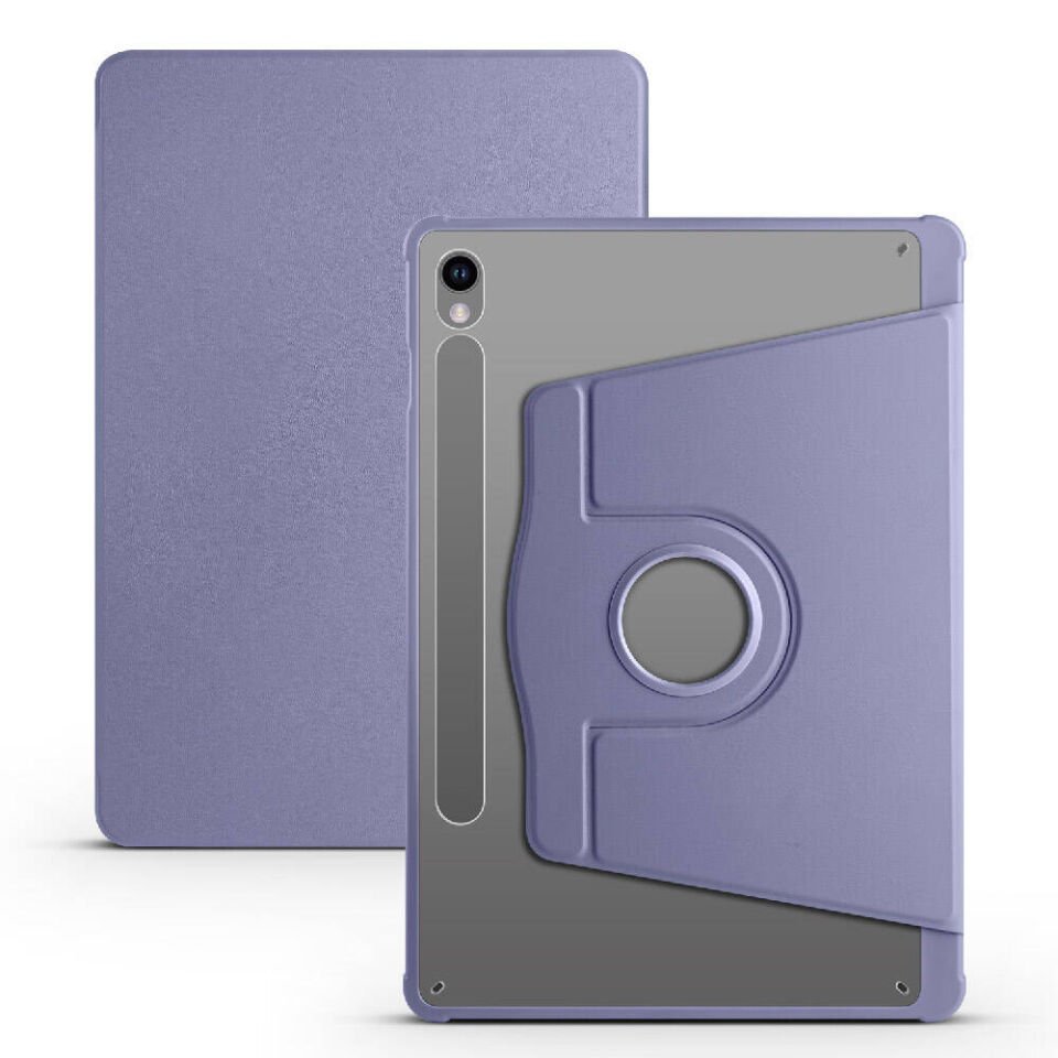 Samsung Galaxy Tab S10 Kılıf Kalemlikli Standlı Uyku Modlu Akıllı Kapak (TER) Lavendery Gray