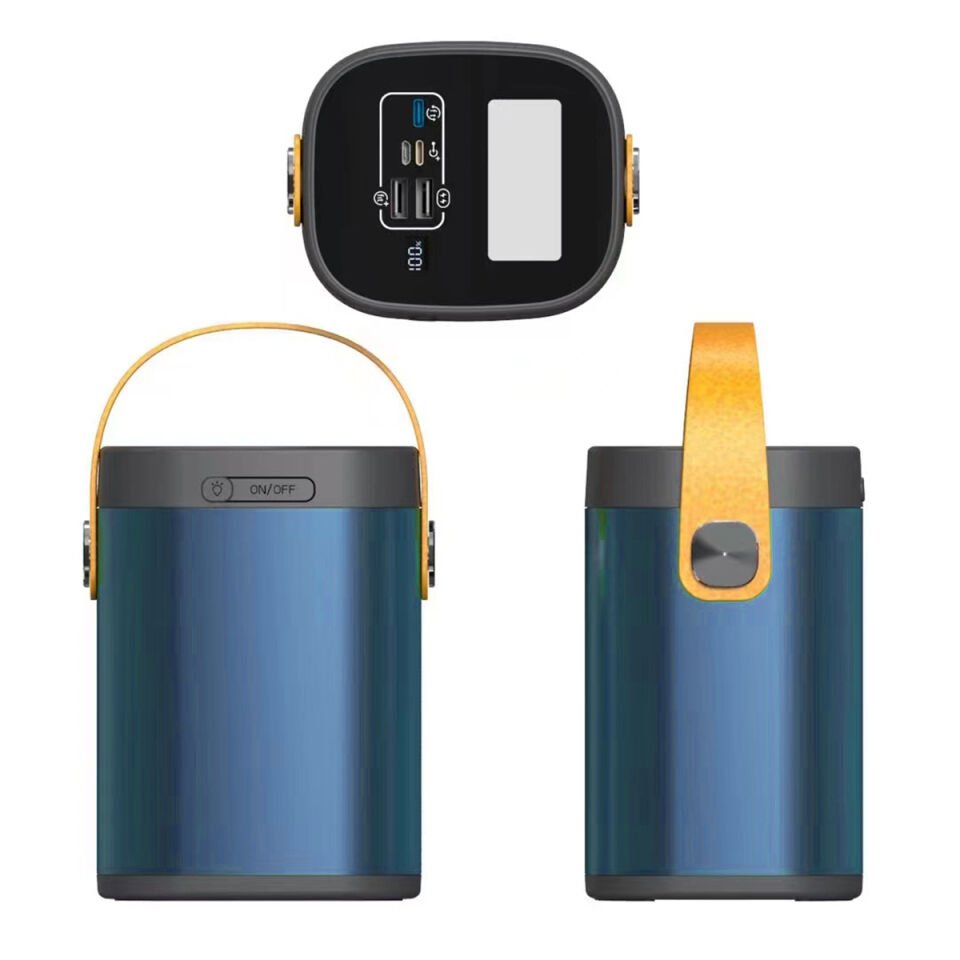 Hızlı Şarj Askılı Led Göstergeli El Fenerli Taşınabilir Powerbank 80000mAh QC 3.0  (B-80) Mavi
