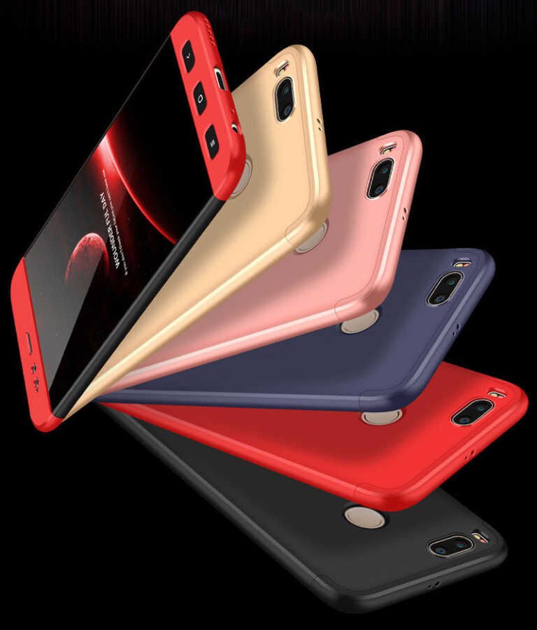 Xiaomi Mi 5x Kılıf 360 Tam Koruma Ön Ve Arka Sert Mika Kapak Orjinal Ays Gkk Kapak Siyah