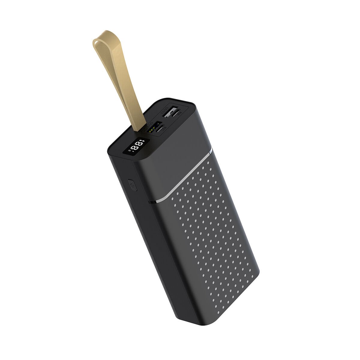 Hızlı Şarj Özellikli Askılı Led Göstergeli Taşınabilir Powerbank 30000mAh (B-33) Siyah