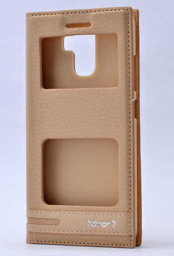Huawei Honor 7 Kapaklı Kılıf Darbelere Karşı Tam Korumalı (ELİTE) Gold