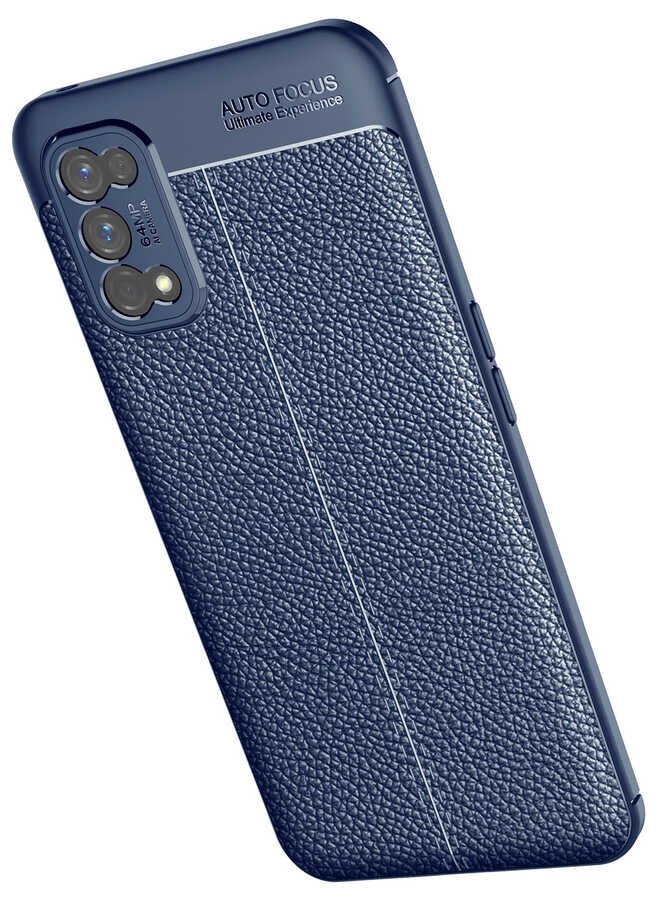 Realme 7 Pro Kılıf Deri Görünümlü Renk Atmayan Dayanaklı Silikon Kapak (NİSS) Siyah