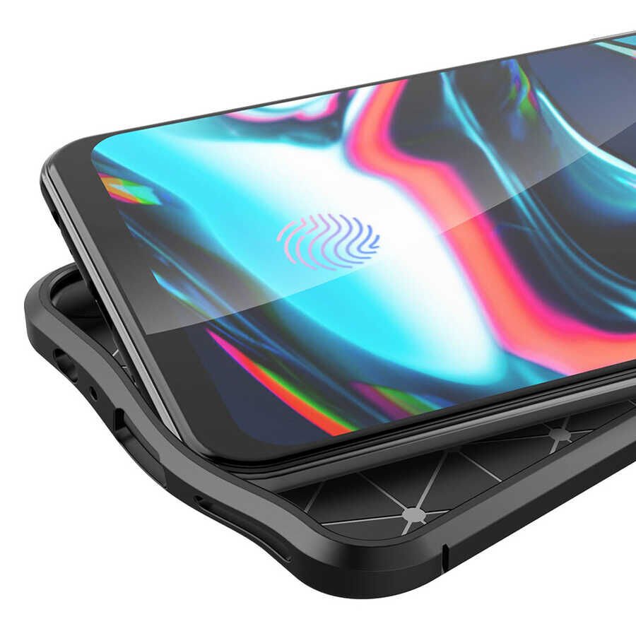 Realme 7 Pro Kılıf Deri Görünümlü Renk Atmayan Dayanaklı Silikon Kapak (NİSS) Siyah