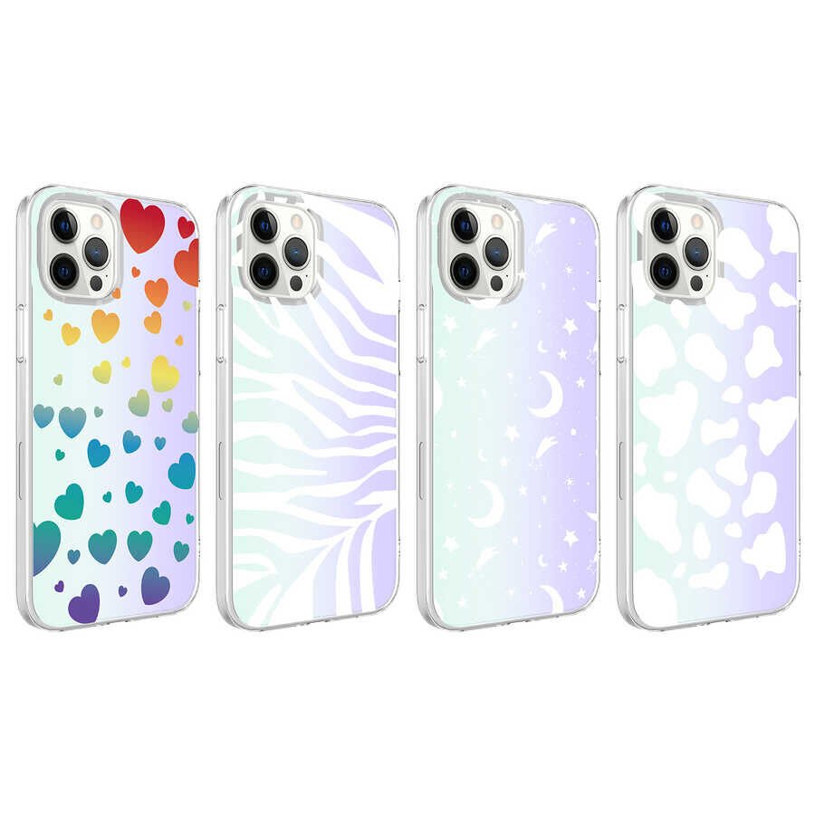 Apple iPhone 12 Pro Kılıf HEPTEKİLETİŞİM M-Blue Desenli Kapak