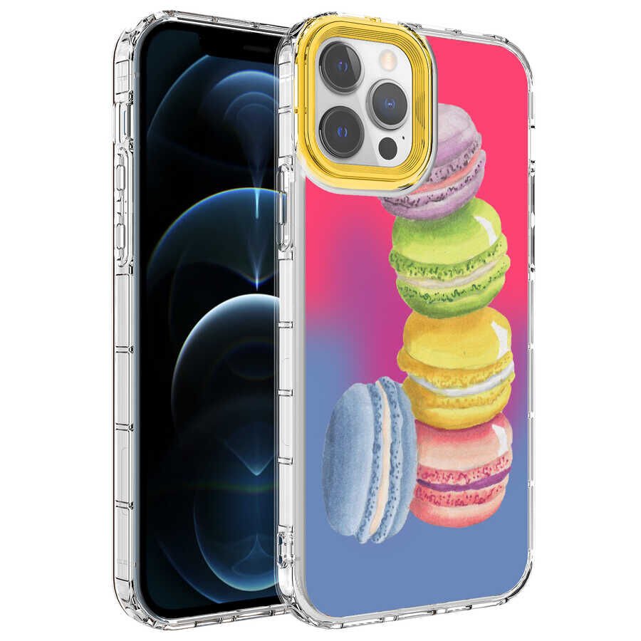 Apple iPhone 13 Pro Kılıf Kamera Korumalı Renkli Desenli Sert Silikon HEPTEKİLETİŞİM Korn Kapak