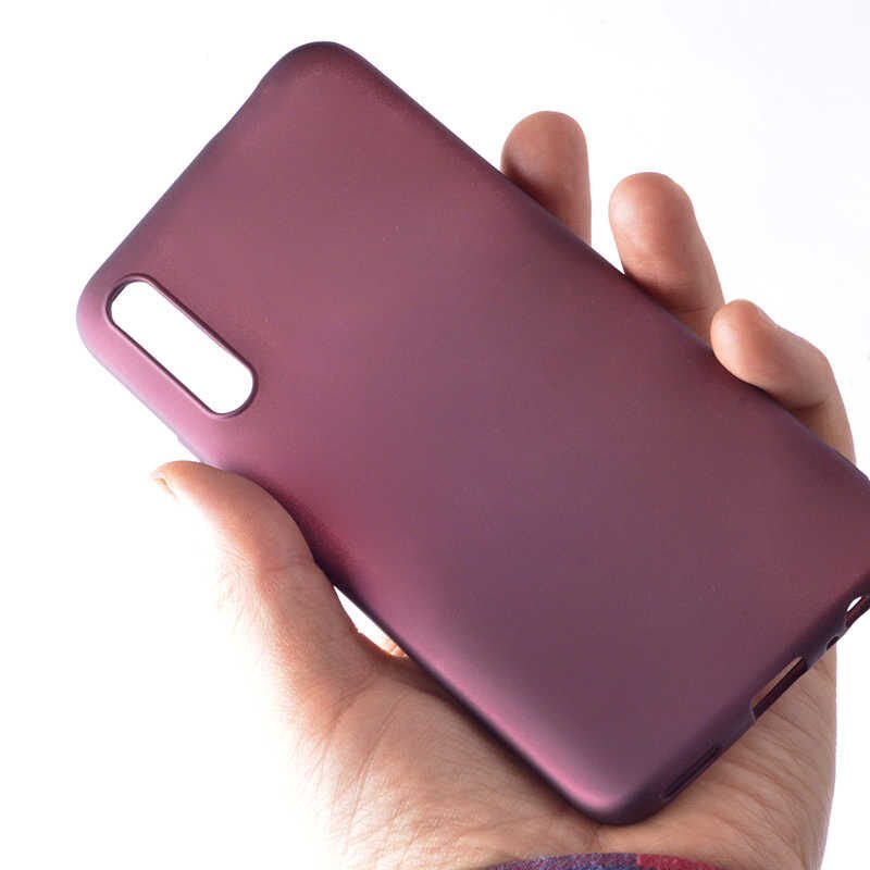 Huawei P Smart Pro 2019 Kılıf Yumuşak Dokulu Soft Esnek İnce Mat Renkli Silikon Kapak (PREMİER) Kırmızı