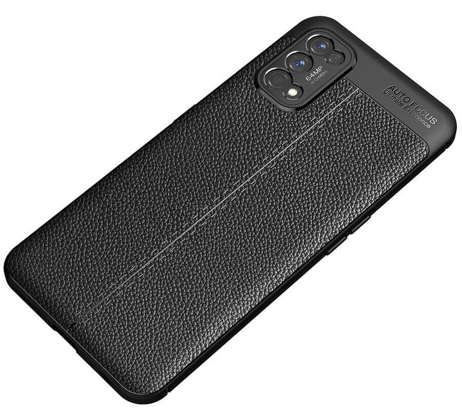 Realme 7 Pro Kılıf Deri Görünümlü Renk Atmayan Dayanaklı Silikon Kapak (NİSS) Kırmızı