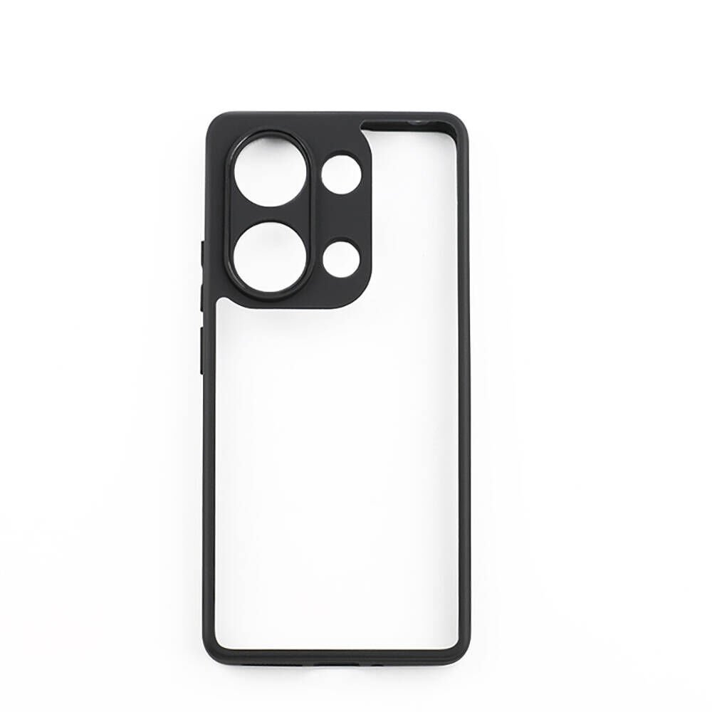 Xiaomi Redmi Note 13 Pro 4G Kılıf Şeffaf Sırt Güçlendirilmiş Silikon Kenar Armor Kapak (ROLL) Siyah