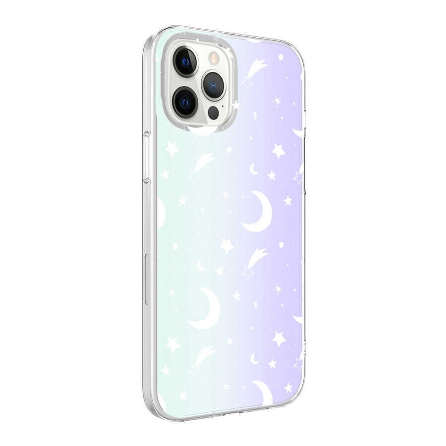 Apple iPhone 12 Pro Max Kılıf HEPTEKİLETİŞİM M-Blue Desenli Kapak