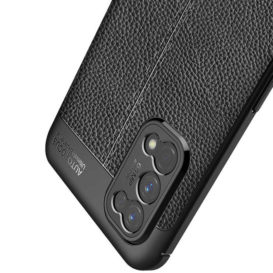 Realme 7 Pro Kılıf Deri Görünümlü Renk Atmayan Dayanaklı Silikon Kapak (NİSS) Lacivert
