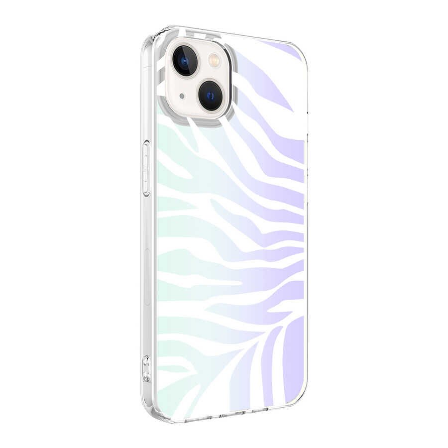 Apple iPhone 13 Kılıf HEPTEKİLETİŞİM M-Blue Desenli Kapak