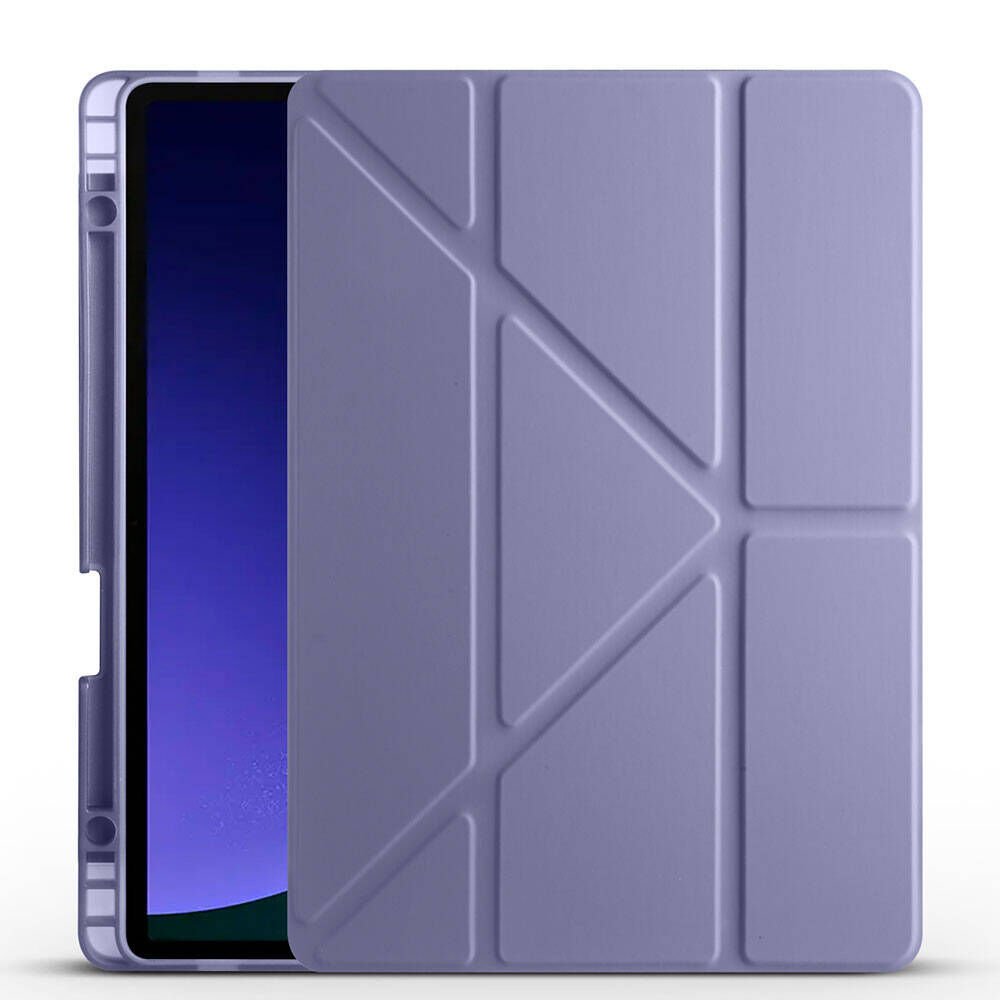 Samsung Galaxy Tab S10 Kılıf Kalem Bölmeli Standlı 360 Derece Tam Korumalı Tasarım (TR) Mor
